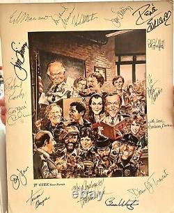 Impression de couverture de TV Guide signée par le casting de Hill Street Blues de l'époque Vintage