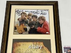 JEFF COHEN SEAN ASTIN COREY FELDMAN ont signé la photo THE GOONIES Cast X4 en 11x14 JSA