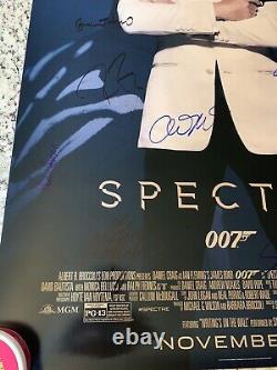 James Bond Spectre Cast Signé 27x40 Affiche de Première Avec COA