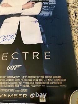 James Bond Spectre Cast Signé 27x40 Affiche de Première Avec COA