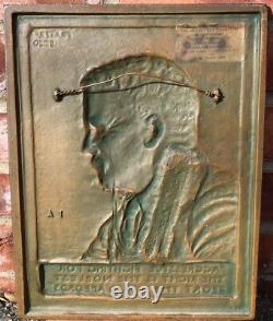 James Earle Fraser Cast Bronze Plaque Bas Relief Sculpture Of Teddy Roosevelt