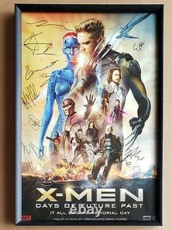 Jennifer Lawrence Hugh Jackman Fassbender X Hommes Cast Affiche Encadrée Signée Jsa
