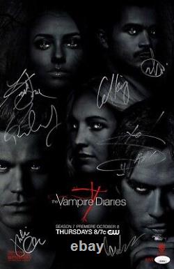 Journal Des Vampires Signé 11x17 Affiche 7 Autos Somerhalder Wesley Jsa Xx29920