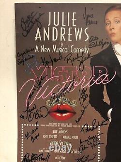 Julie Andrews Victor Victoria Affiche signée par tout le casting du théâtre Orpheum en 1995