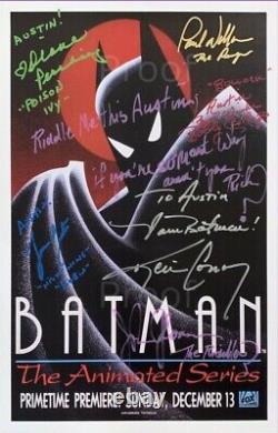KEVIN CONROY +5 Batman Série Animée Cast 11x17 Poster autographié JSA COA