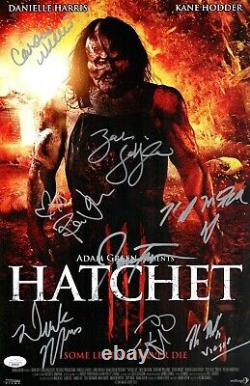 Kane Hodder Hatchet III Cast X8 Signé 11x17 Affiche Autographe Jsa Coa Cert