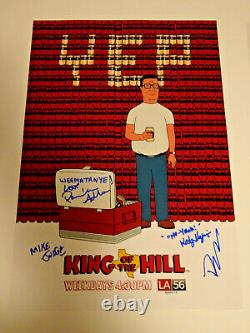 King Of The Hill Cast Signé X4 Autographié 12x18 Photo Affiche Mike Judge Adlon