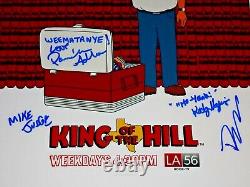 King Of The Hill Cast Signé X4 Autographié 12x18 Photo Affiche Mike Judge Adlon