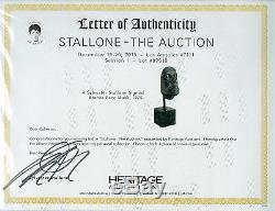L'balboa Sylvester Stallone Signé Autographié Bronze Rocky 1975 Visage Mold Coa