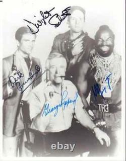 L'équipe A - Photo originale vintage signée par le casting avec certificat POP COA Mr. T + 3