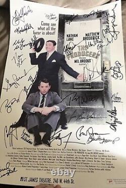 La carte d'affiche originale signée par la distribution complète de la comédie musicale 'The Producers' de Broadway, avec Nathan Lane et Matthew Broderick.