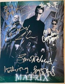 La photo de casting de THE MATRIX 8x10 signée par Keanu Reeves, Carrie Anne Moss et Hugo Weaving
