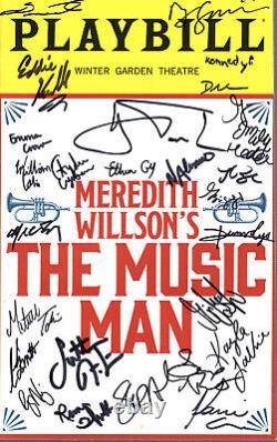 Le Music Man, programme de théâtre signé à la main par le cast de NYC + certificat d'authenticité, rarement signé par Hugh Jackman.