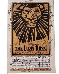 Le Roi Lion - Distribution originale de Broadway SIGNÉE Par le casting - Carte de fenêtre de 14x22 pouces avec certificat d'authenticité (COA)
