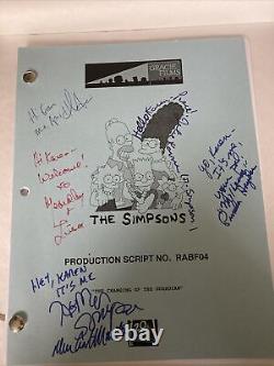 Le Script De Simpson Signé Par L'allemagne Du Cast Dan Castellaneta Yeardley Smith Jsa E. G