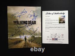 Le Walking Dead Cast 11 Signé 11x14 Photo Psa Coa Jon Bernthal Andrew Lincoln