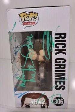 Le Walking Dead Cast Signé Funko Pop Autographié Rick Grimes 14autographes Rare