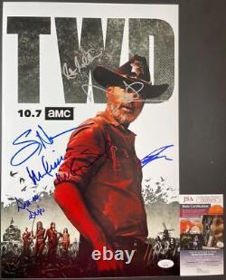 Le Walking Dead Cast Signé Par 6 Saison 9 11x17 Affiche Autographiée Jsa Coa
