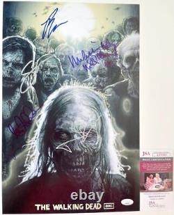 Le Walking Dead Cast Signé Par 7 Zombie 11x17 Affiche Autographiée Jsa Coa
