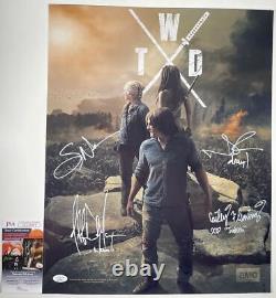 Le casting de The Walking Dead signé par 4 photos 16x20 autographiées JSA COA