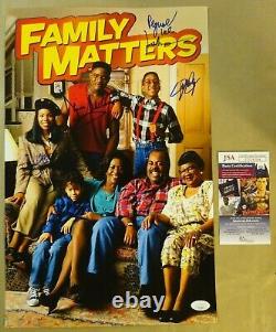 Le titre en français serait: 'Photo de 11x17 signée par le casting de Family Matters, avec preuve d'authenticité JSA COA'