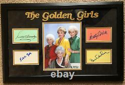 Les Golden Girls Signé Autographié Ensemble De Cartes De Cast 3x5 Sur Mesure Encadré
