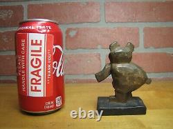 Line Up With Bear (alignement) Art Déco Cast Iron Publicité Paperweight Sign