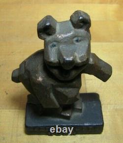 Line Up With Bear (alignement) Art Déco Cast Iron Publicité Paperweight Sign