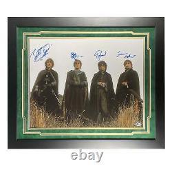 Lord Of The Rings Cast Signé 16x20 Photo Personnalisée Bas Encadré Lettre Complète