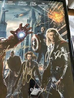 Marvel Avengers Affiche Autographiée 16 Membres Cast Rdj, Stan Lee, Evans Avec Cert