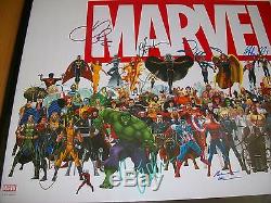 Marvel Cast Authentique Signé Encadré 20x28 Affiche Avec Exact Preuve Sur Place