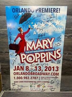 Mary Poppins Musical, Cast Signed, Broadway En Tournée, Orlando, Affiche de la vitrine