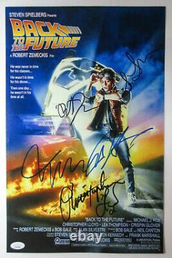 Michael J Fox Lloyd Zemekis Thompson Cast Signed’back To The Future' Affiche Jsa