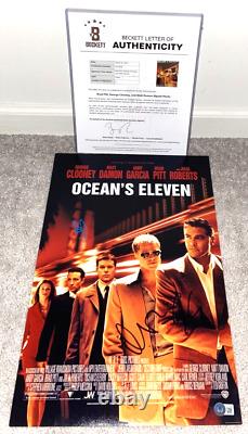 Océans Eleven 11 Affiche Photo Signée par le Casting 12x18 Brad Pitt Matt Damon Clooney Bas