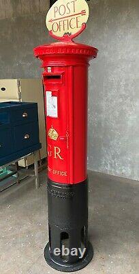 Original Reclaimed Red Cast Iron George 5th Pillar Box Signe Ukaa Post Box