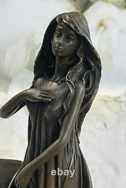 Original Signé Mère Terre Bronze Sculpture Statue Hot Cast Cadeau Signé Mavchi