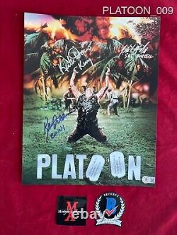 PHOTO 11x14 SIGNÉE DE L'ÉQUIPE DE PLATOON! JOHN MCGINLEY KEITH DAVID KEVIN DILLON! BECKETT