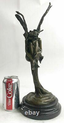 Panneau Original Fée Fantasy Bronze Sculpture Figurine D'art Statue Chaud Cast