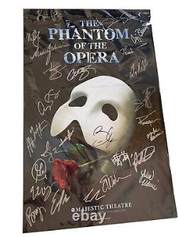 Phantom de l'Opéra Broadway SIGNÉ 14x22 Carte de fenêtre par la plupart de la distribution de clôture.