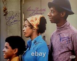 Photo 11x14 signée par le casting de BONNES TEMPS Walker, Stanis, Carter PSA COA John Amos