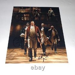 Photo 8x10 signée de Hamilton par Lin-Manuel Miranda et les membres originaux de la distribution sur scène 1