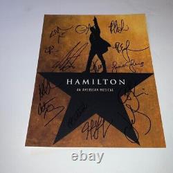 Photo 8x10 signée de Hamilton par Lin-Manuel Miranda et les membres originaux du casting