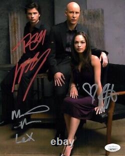 Photo Smallville 8x10 du casting signée par Welling, Rosenbaum, Kreuk et Glover avec certificat JSA