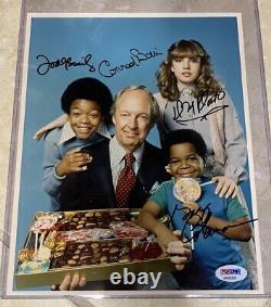 Photo autographe 8x10 de la distribution de Different Strokes Coleman Plato Bridges Bain Psa