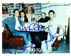 Photo autographiée de l'ensemble complet du casting de Seinfeld, 8x10, signée par Michael Richards +3 JSA COA