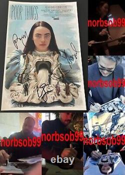 Photo dédicacée POOR THINGS 12x18 signée par Emma Stone Mark Ruffalo +3 avec preuve exacte COA