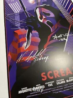 Photo dédicacée de 11x17 de la distribution de Scream par Lillard, Ulrich & Campbell JSA Billy Stu Sid