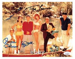 Photo dédicacée de 8x10 signée par le casting de l'île de Gilligan, Bob Denver, Wells ++ JSA COA