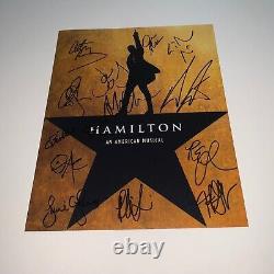 Photo dédicacée de Hamilton 8x10 signée par Lin-Manuel Miranda et les membres originaux de la distribution