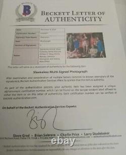 Photo signée 11x14 du casting de Shameless avec lettre LOA de Beckett et six signatures